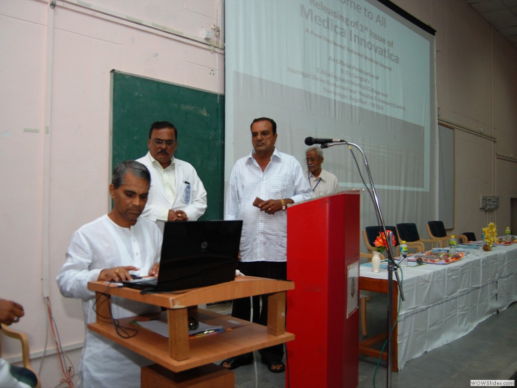 Release of the first issue of Medica Innovatica Jornal by Shri. Veeranna Charantimath 
